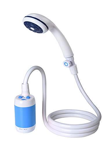 青 ポータブルシャワー 、アウトドアシャワー、 電動シャワー，水流量段階調節可能，4800mAh充電電池を内蔵，室内/室外でのシャ