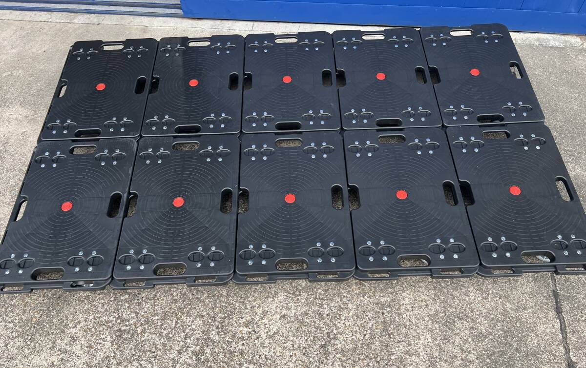 8台分　新品未使用　60×40cm　連結平台車8台セット　4輪回転キャスター　業務用　台車 運搬車 　連結台車　ブラック　黒色　在庫
