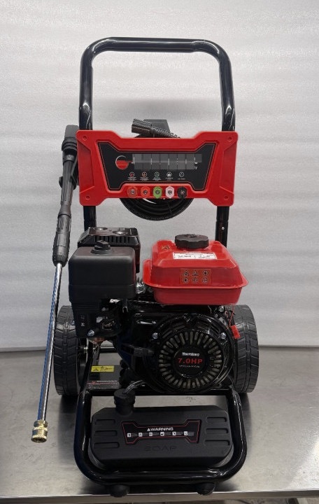 新型　エンジン式高圧洗浄機 パワフルポンプ 212cc タメ水と水道が可能 ホース付き 強力 洗車 クリーニング 下水道 掃除用　赤色