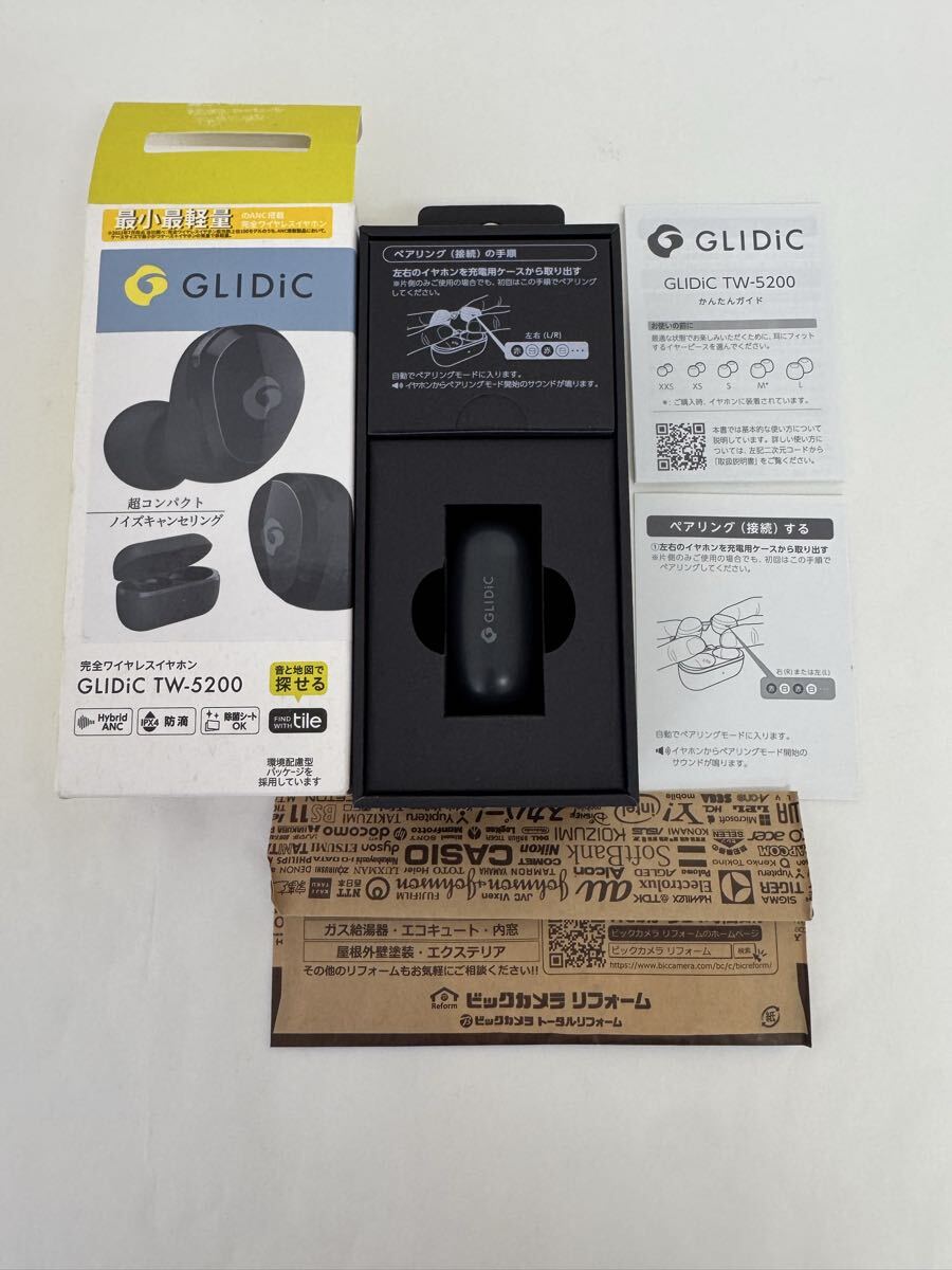 ●売り切り　GLIDiC グライディック ワイヤレスイヤホン Bluetooth ブラック TW-5200 Sound Air 箱付　現状品