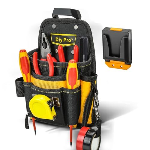 ツールポーチ、ツールベルトポーチ、電気工事士用ツールポーチ、クリップ付き簡単着脱ツールベルトポーチ、技術者用オーガナイザー r.h