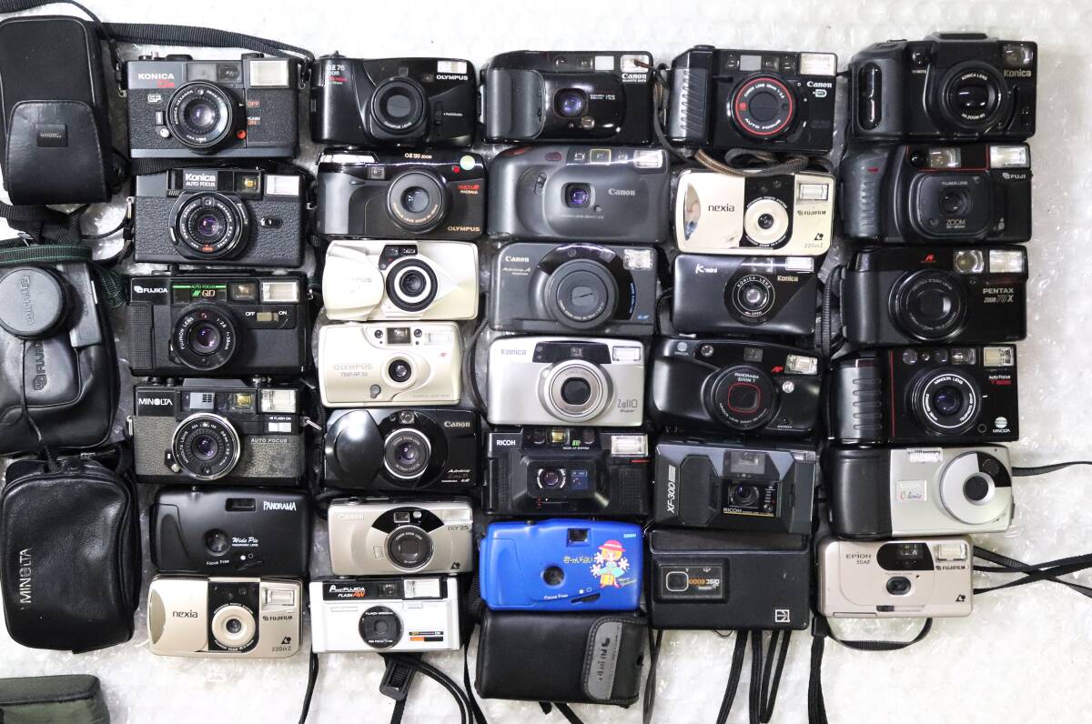 CANON OLYMPUS PENTAX NIKON MINOLTA μ-II ZOOM115 VF Autoboy Luna C35 HI-MATIC AF など コンパクトカメラ 大量 ジャンクまとめ Gi180
