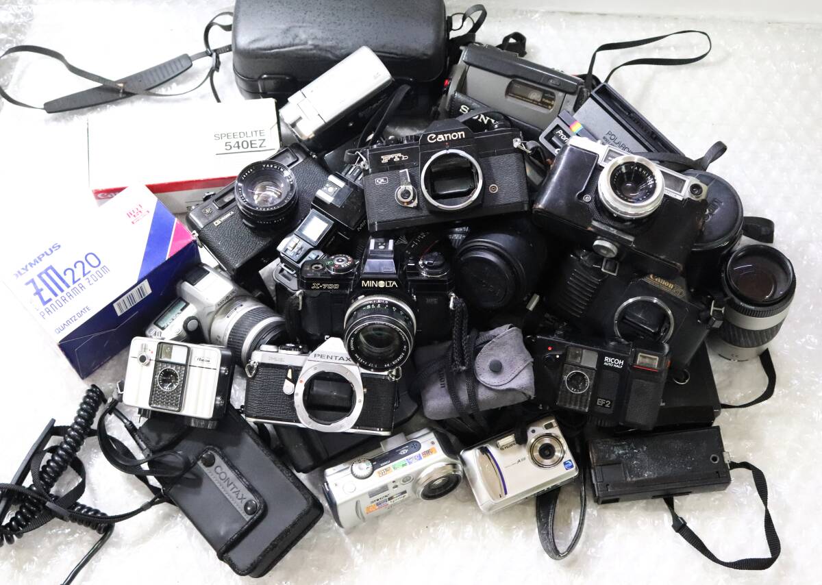 [1円～]CANON NIKON OlYMPUS PENTAX MINOLTA KONICA デジタル一眼 フィルム・コンパクトカメラ レンズ 大量 まとめ 現状品 Re501