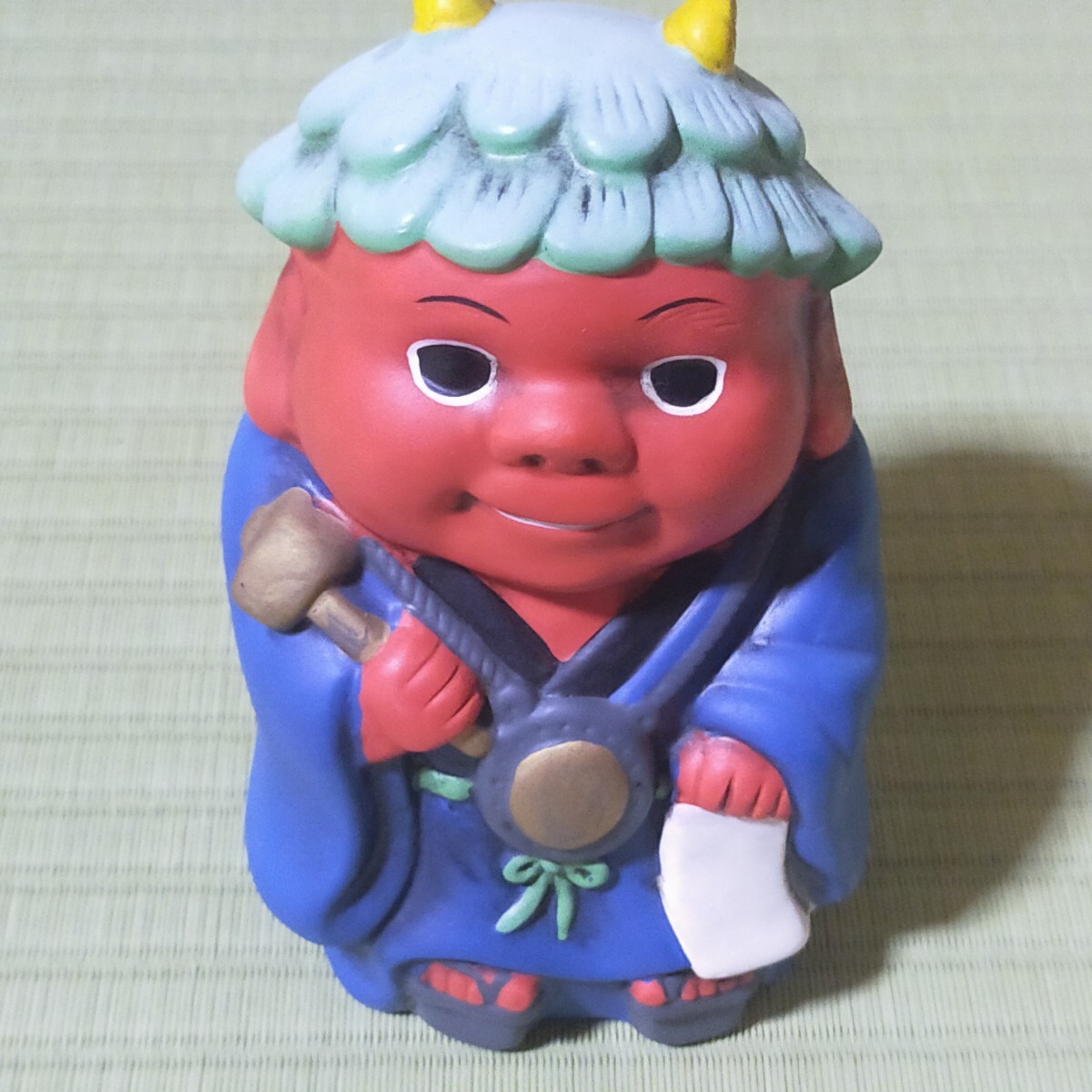 ★縁起物★赤鬼 置物 郷土玩具 オブジェ　陶器製