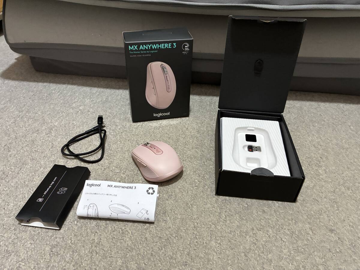 Logicool ロジクール MX ANYWHERE 3 MX1700RO Bluetooth 充電式 ワイヤレスマウス 無線 マウス MX1700 ローズ 国内正規品