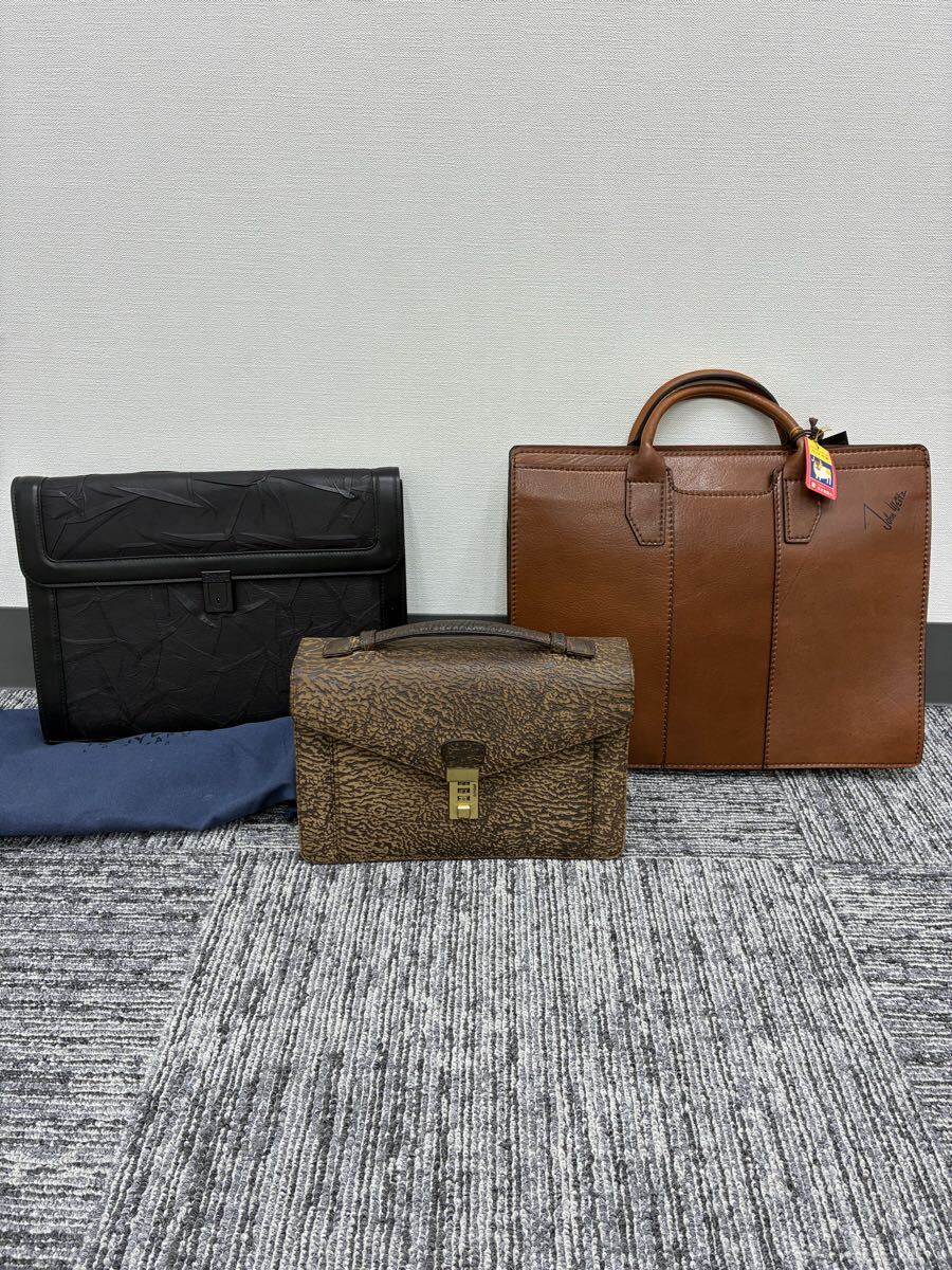 メンズバッグ 3点まとめ売り John Weitz 牛革 / GNYUKI TORIMARU 豚革 アザラシ革調セカンドバッグ ビジネス 