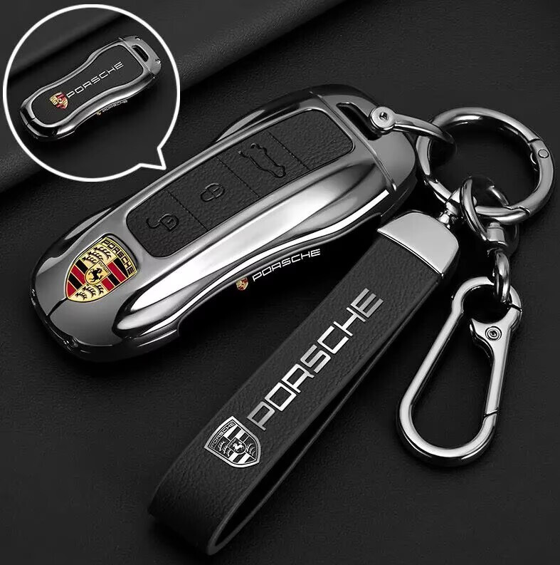 ポルシェ キーケース 金属製　キーホルダー　スマートキー　カバー 3点セット　◆超特上即納◆ 2色