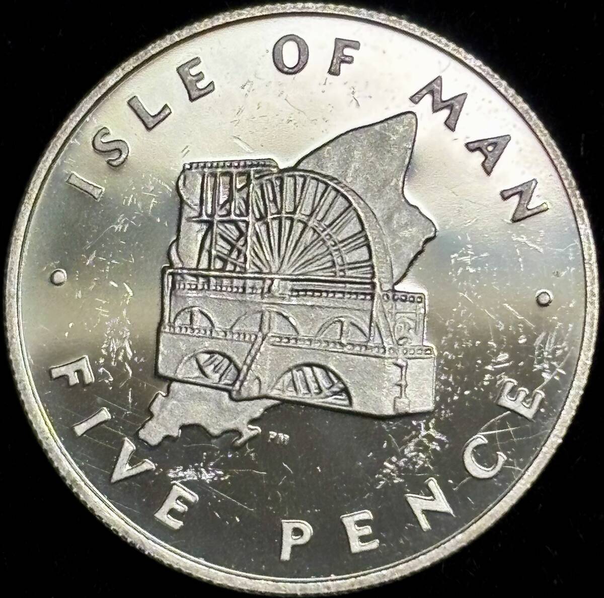 【英領マン島銀貨】(1977年銘 6.6g 直径23mm プルーフ)