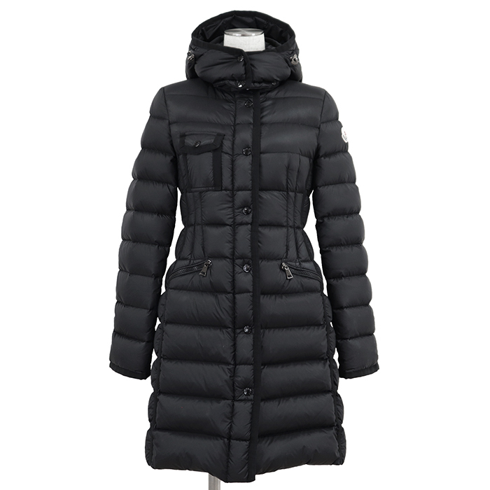 MONCLER モンクレール HERMINE ダウンジャケット 0 レディース エルミンヌ フード 取り外し可能 コート アウター ブラック 黒 ルーマニア製