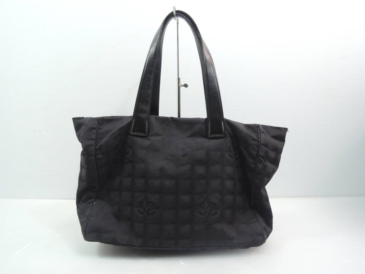 △CHANEL シャネル ニュートラベルライン MM トートバッグ ナイロン レザー ブラック バッグ/管理6656A33-CF0126