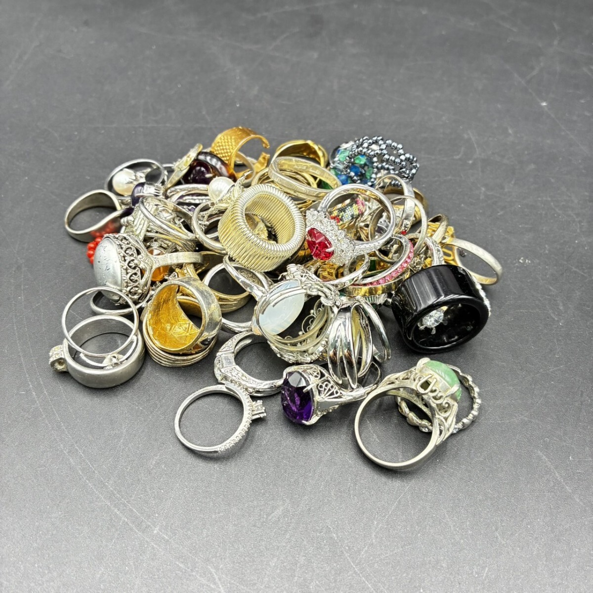 1円スタート 一部 silver 925 刻印 ファッションリング アクセサリー リング シルバー 総重量約61.3g AF06043
