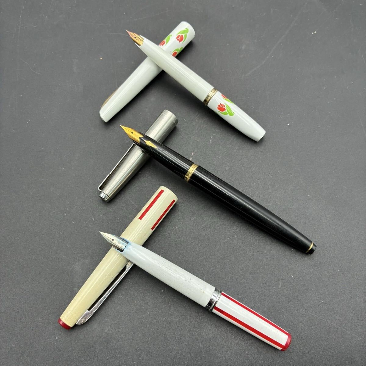 １円スタート 万年筆 プラチナ万年筆 パーカー45 3点 まとめ セット ペン先18k刻印あり 14k刻印あり 筆記未確認 現状品 TK060513