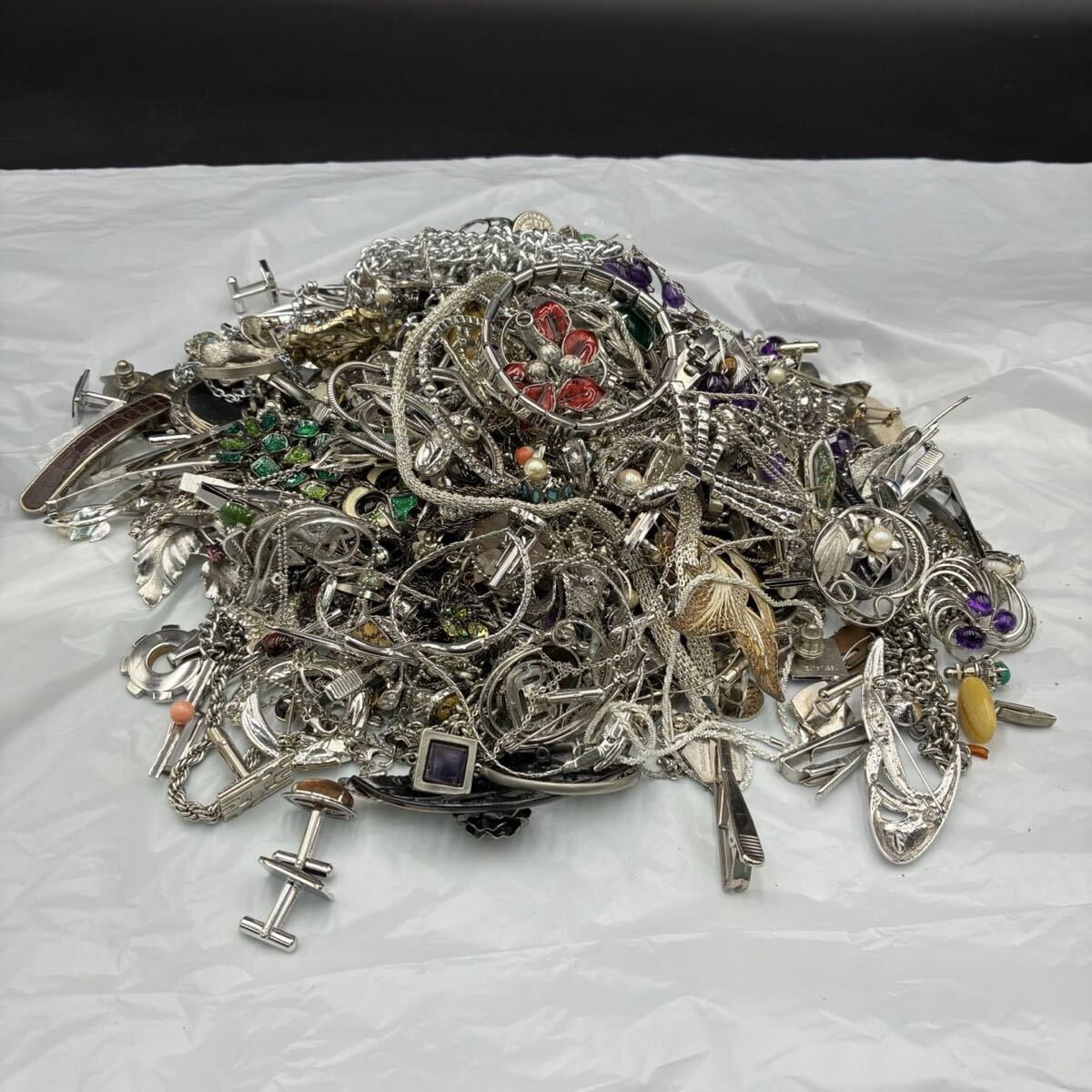 ◎1円スタート 銀メッキ アクセサリー まとめ 大量 総重量約2.2kg 未検品 TK060523