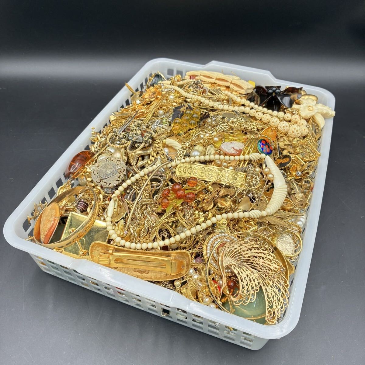 ◎1円スタート メッキ アクセサリー まとめ 大量 ネックレス ブローチ 等 総重量約7.5kg UI0606ほ