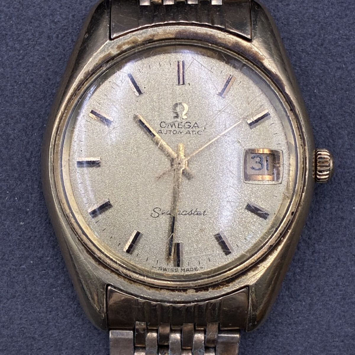 1円スタート OMEGA オメガ シーマスター 腕時計 ヴィンテージ ゴールドカラー 可動品 AY0606み