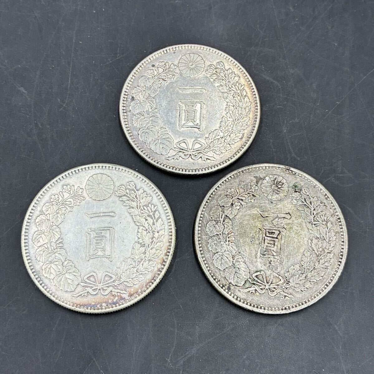 1円スタート 一圓銀貨 まとめ 3点 明治 十八年 三十七年 四十五年 古銭 銀貨 総重量約80.87g アンティーク コレクション 一円銀貨 TK06071