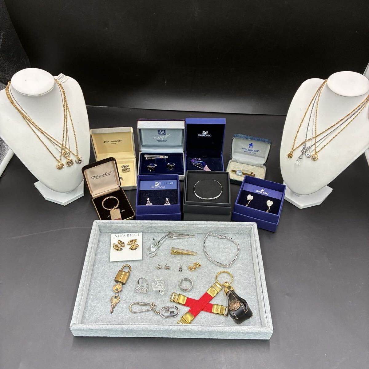 1円スタート NINA RICCI SWAROVSKI Christian Dior 等 アクセサリー まとめ ネックレス イヤリング ピアス ブレスレット リング TK060718