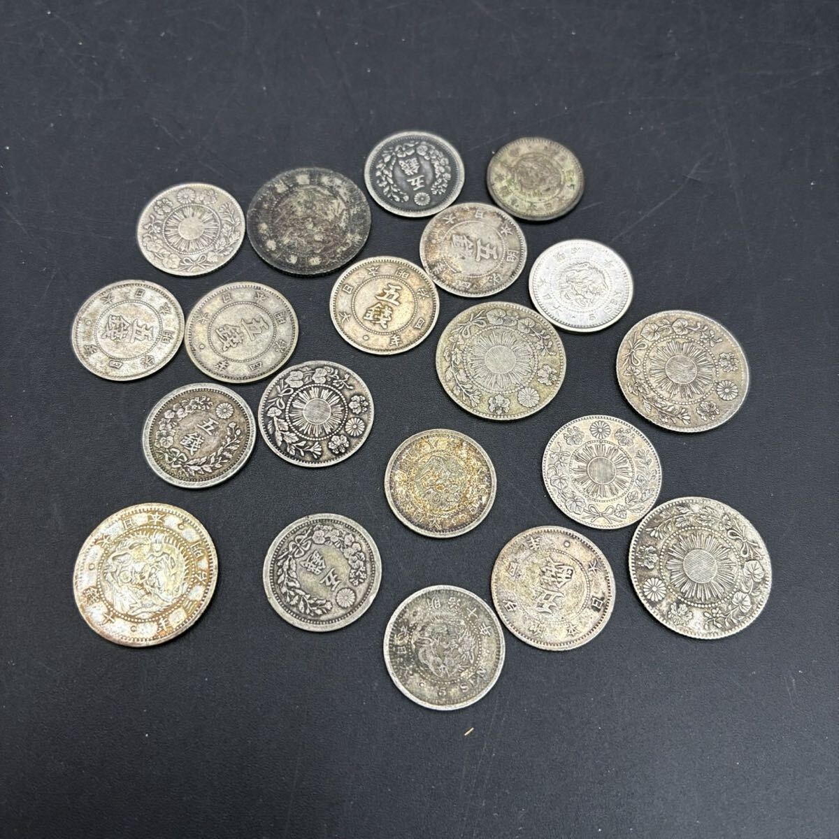 1円スタート 古銭 10銭 5銭 銀貨 まとめ 竜 旭日 明治 総重量約31.44g 現状品 UI0607ク