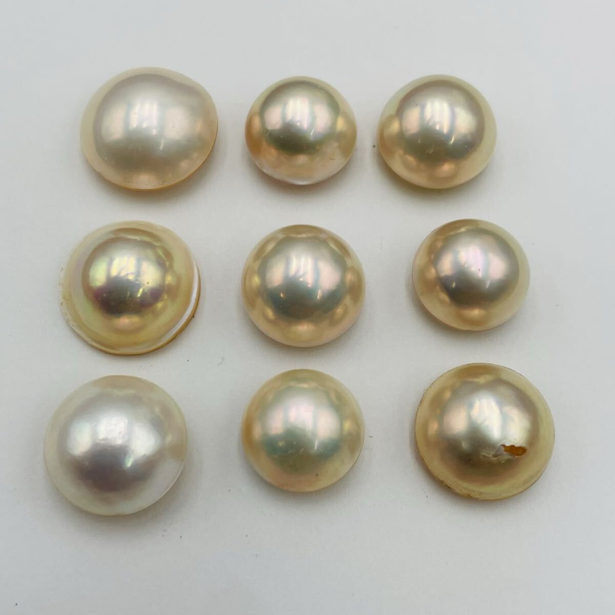 1円スタート マベパール 真珠 パール ルース まとめ 14.7-16.8mm 総重量約21.65g UI0607な