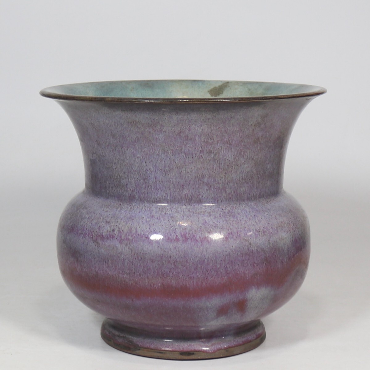 古美術 中国 宋代 南宋 鈞窯 植木鉢 盆栽鉢 時代物 古玩 口径23cm 高さ20.5cm　W1