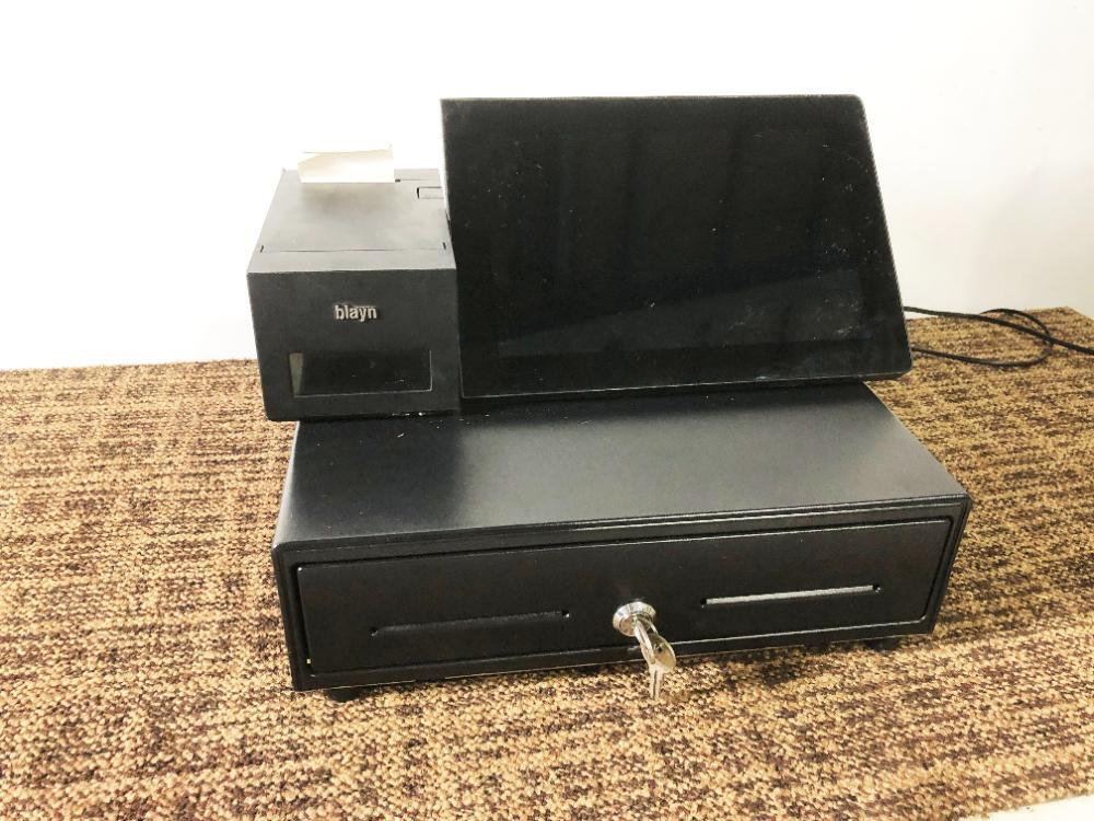  中古★blayn ブレイン POSレジシステム タッチパネル式 タブレット型 キャッシュドロワー【blayn レジシステム】GOAK