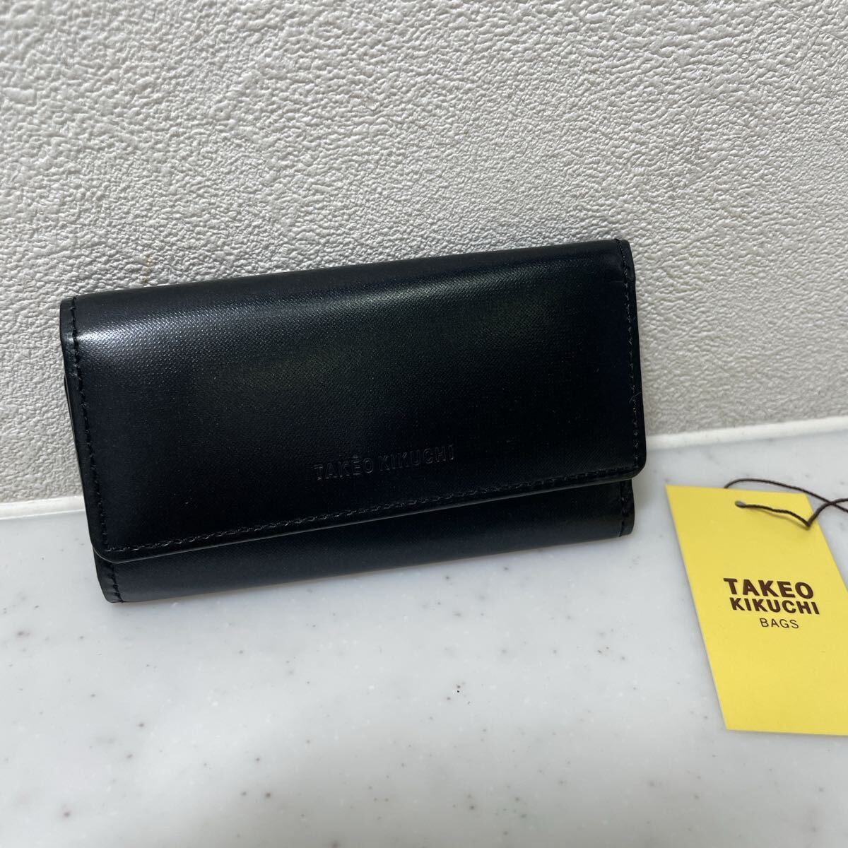 TAKEO KIKUCHI タケオキクチ レザー キーケース ブラック 新品タグ付き 本革 黒
