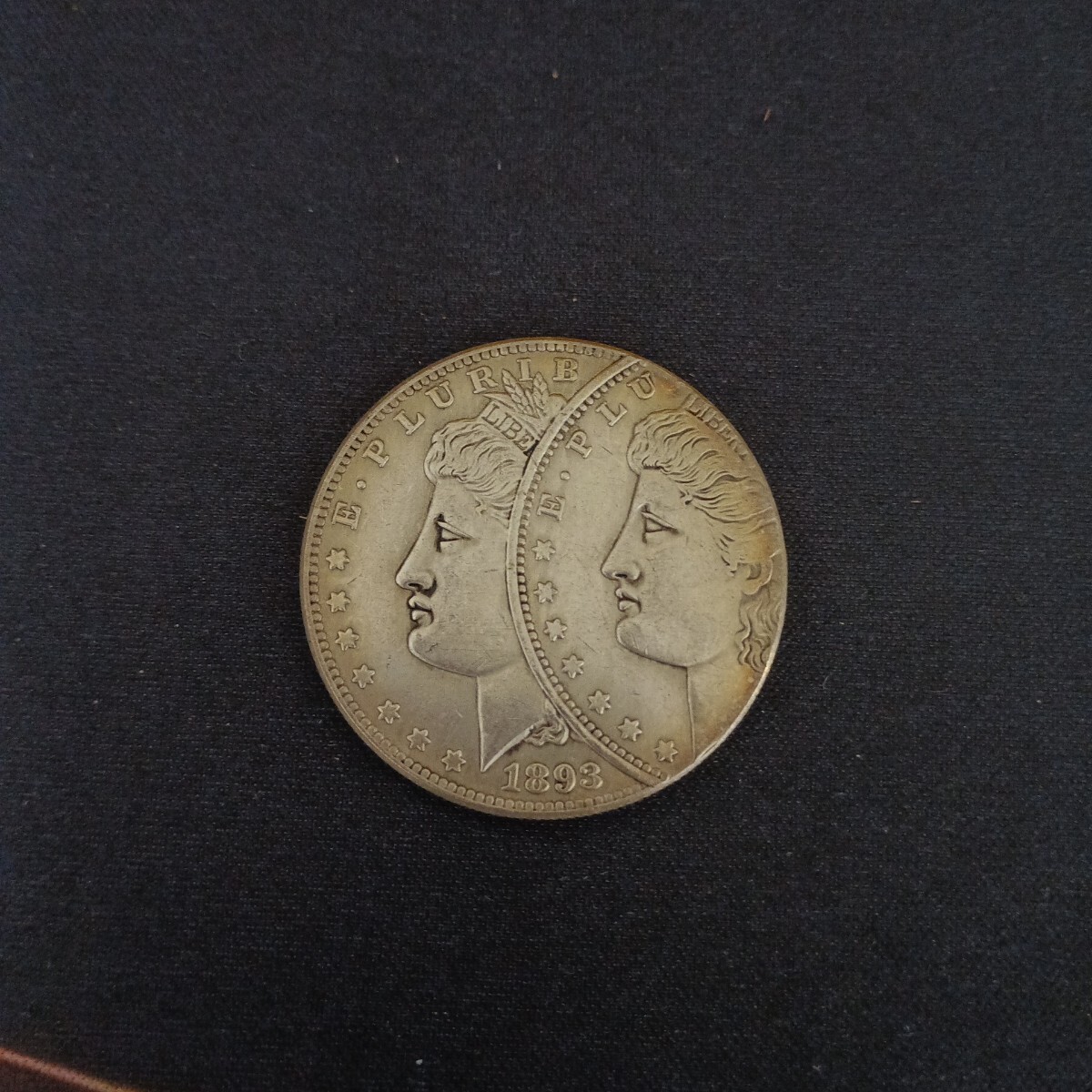エラーコイン アメリカ 1893年 1ドル銀貨 モルガンダラー 古銭 硬貨 アンティーク 2度押し