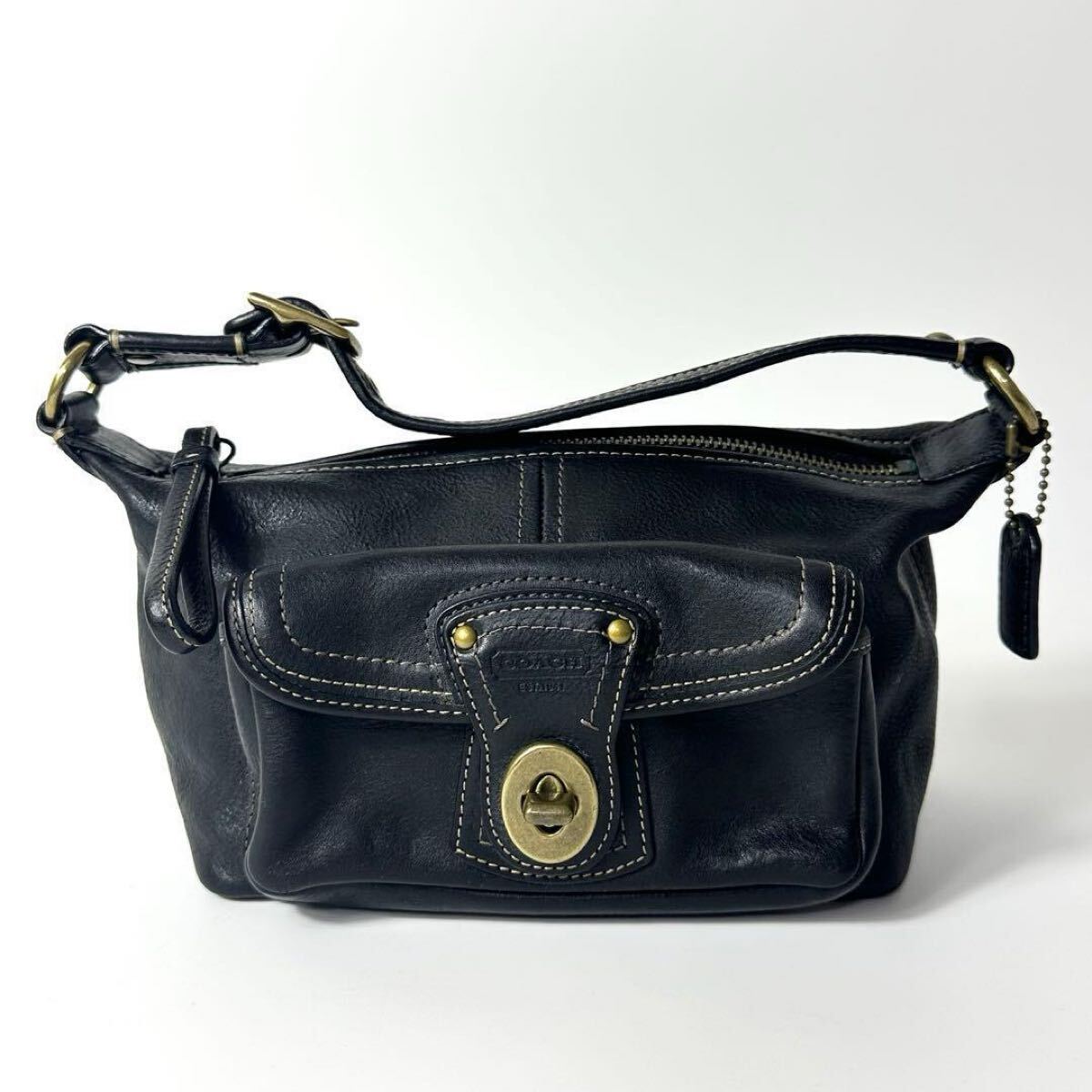 COACH 65th レガシーバッグ アクセサリーポーチ 黒 レザー