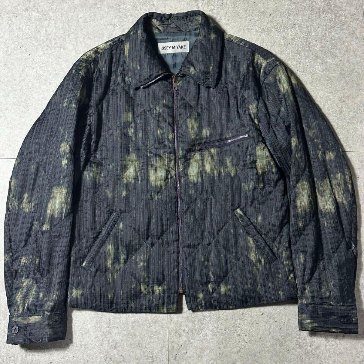 98AW ISSEY MIYAKE archive 脱色 プリーツジップブルゾン　ISSEY MIYAKEMEN 