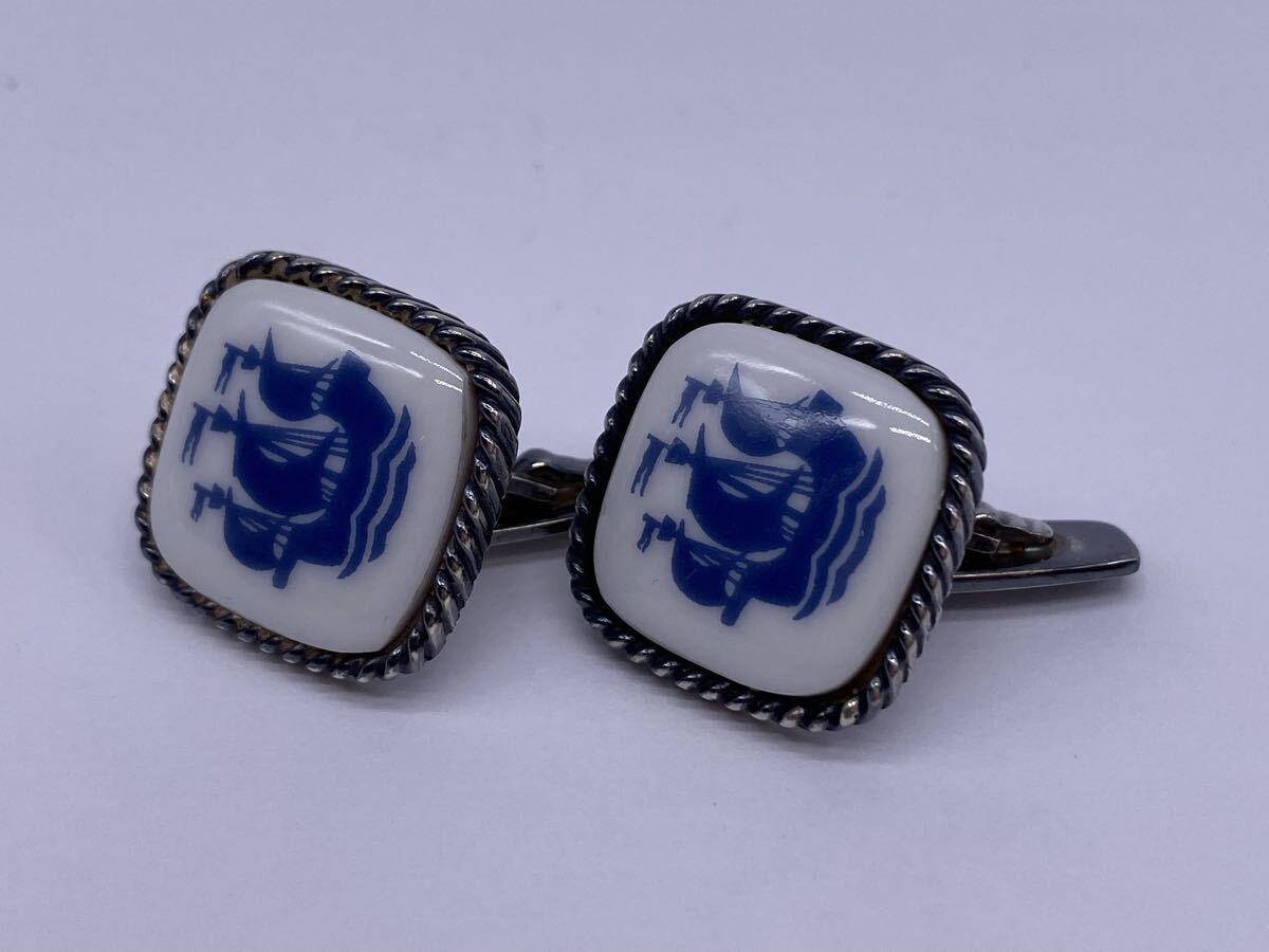 ジョージジェンセン ロイヤルコペンハーゲン バイキング船 帆船 カフス SV925 シルバーアクセサリー 総重量約21.7g 2998