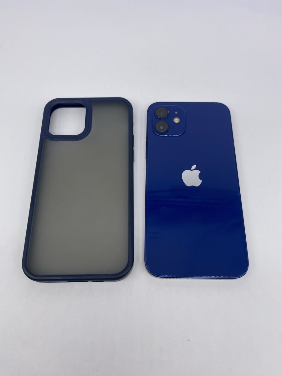 Apple iPhone12 MGHR3J/A SIMフリー ブルー docomo〇 ケース付き 2210