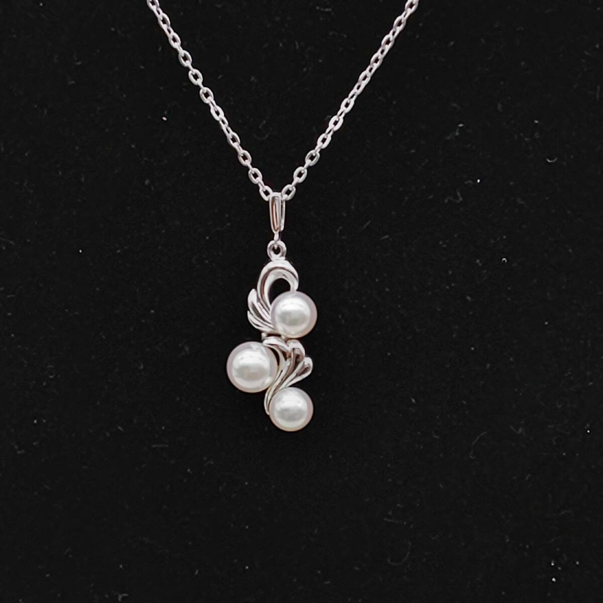 MIKIMOTO ミキモト パール付き ネックレス シルバーカラー アクセサリー 宝飾品