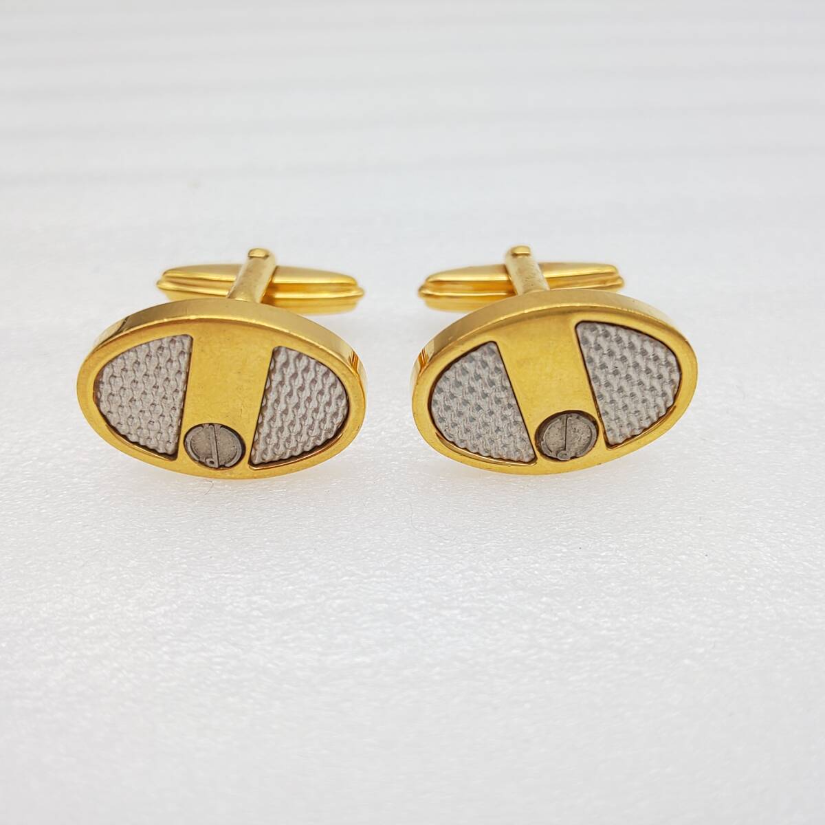 dunhill ダンヒル カフス ゴールド/シルバーカラー オーバルカフリンクス アクセサリー 宝飾品 
