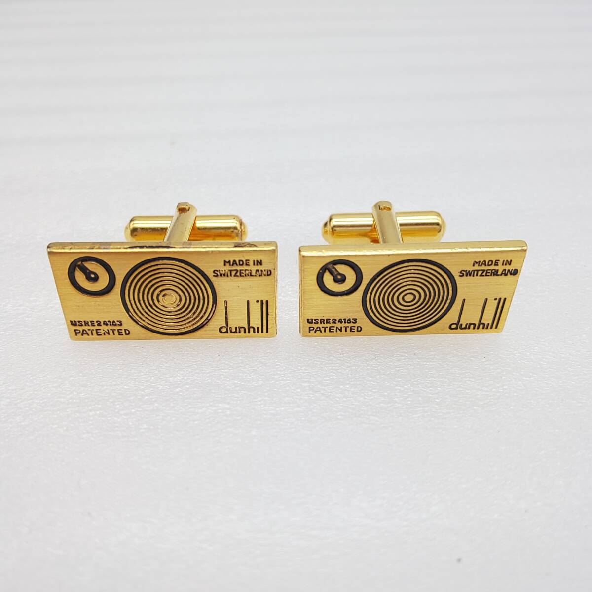 dunhill ダンヒル カフス ゴールドカラー ライター側面柄 アクセサリー 宝飾品 