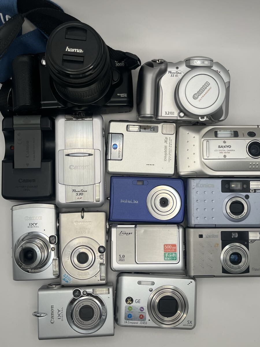 【1円スタート】 デジカメまとめCanon IXY PowerShot EOS Konica SANYO コンデジ　ジャンク