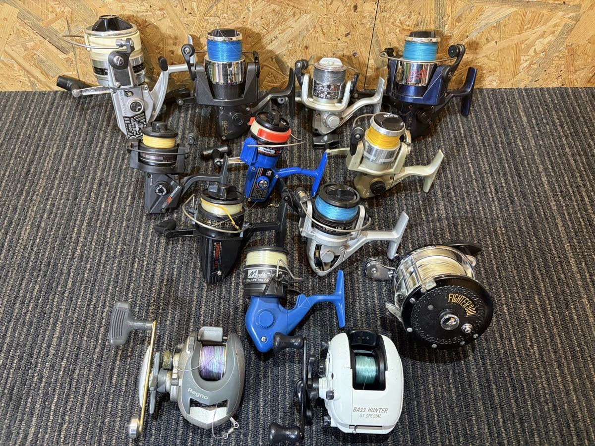 釣具 リール 大量 13点セット まとめ売り ブランド混合 スピニング ベイト 両軸 Olympic/Ryobi/Bass Hunter他 簡易動作確認済 釣具