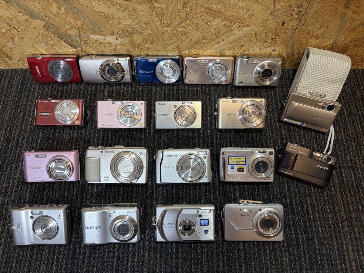 【大量19点セット】デジカメ まとめ売り ジャンク 動作未確認 部品取り用 修理用 SONY Canon CASIO LUMIX FinePix COOLPIX IXY 
