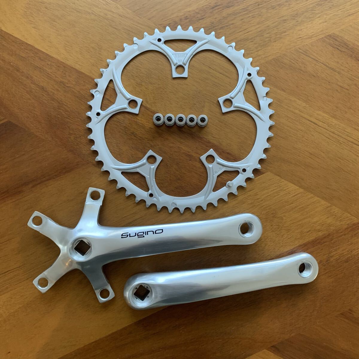 Sugino スギノ XD2 クランク 170mm ポリッシュ PCD110 5アーム チェーンリング 50T スクエアテーパー スギノ Crank old MTB