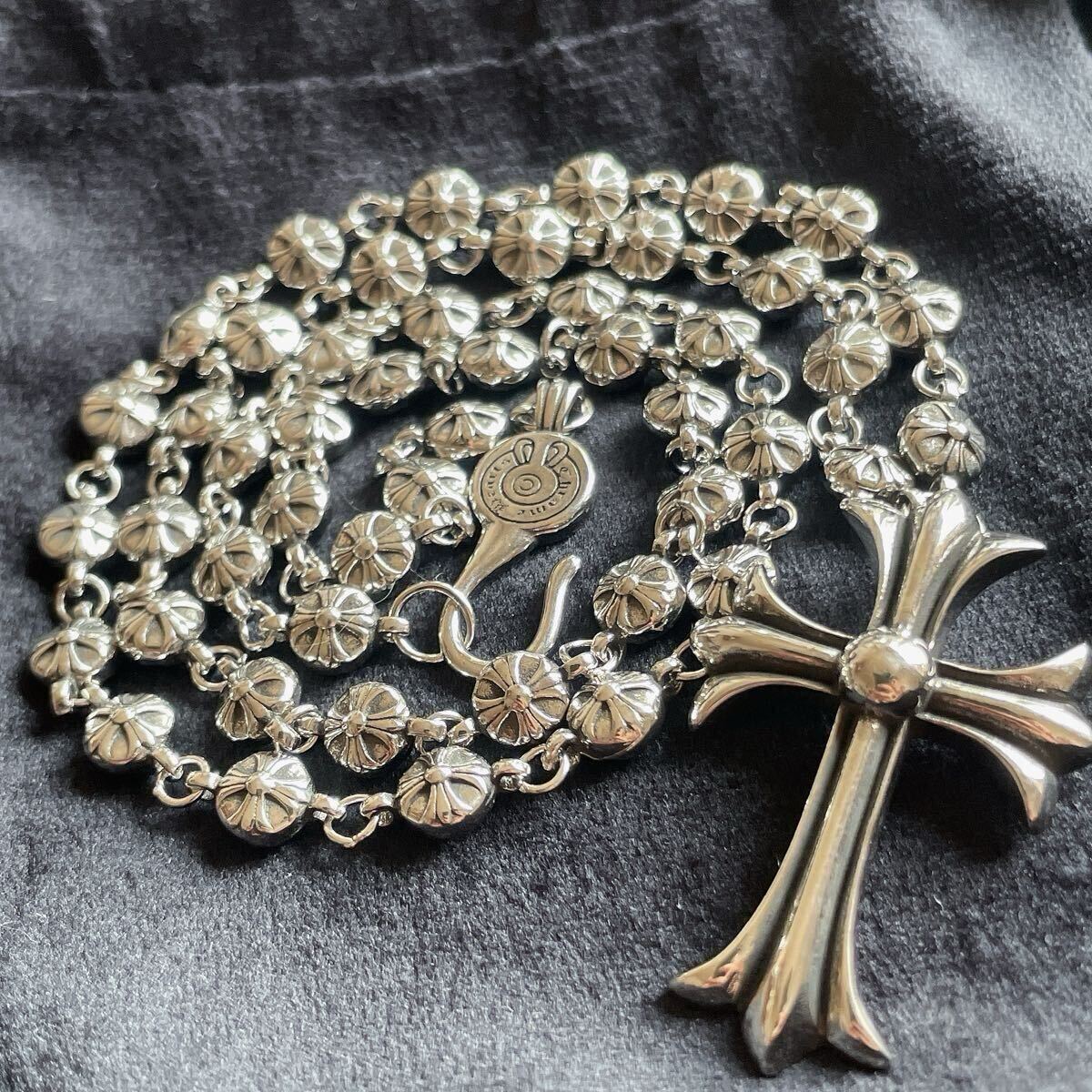Chrome Hearts クロムハーツ クロスボール　ｃｈ刻印　シルバー　ネックレス　silver９２５　刻印入り