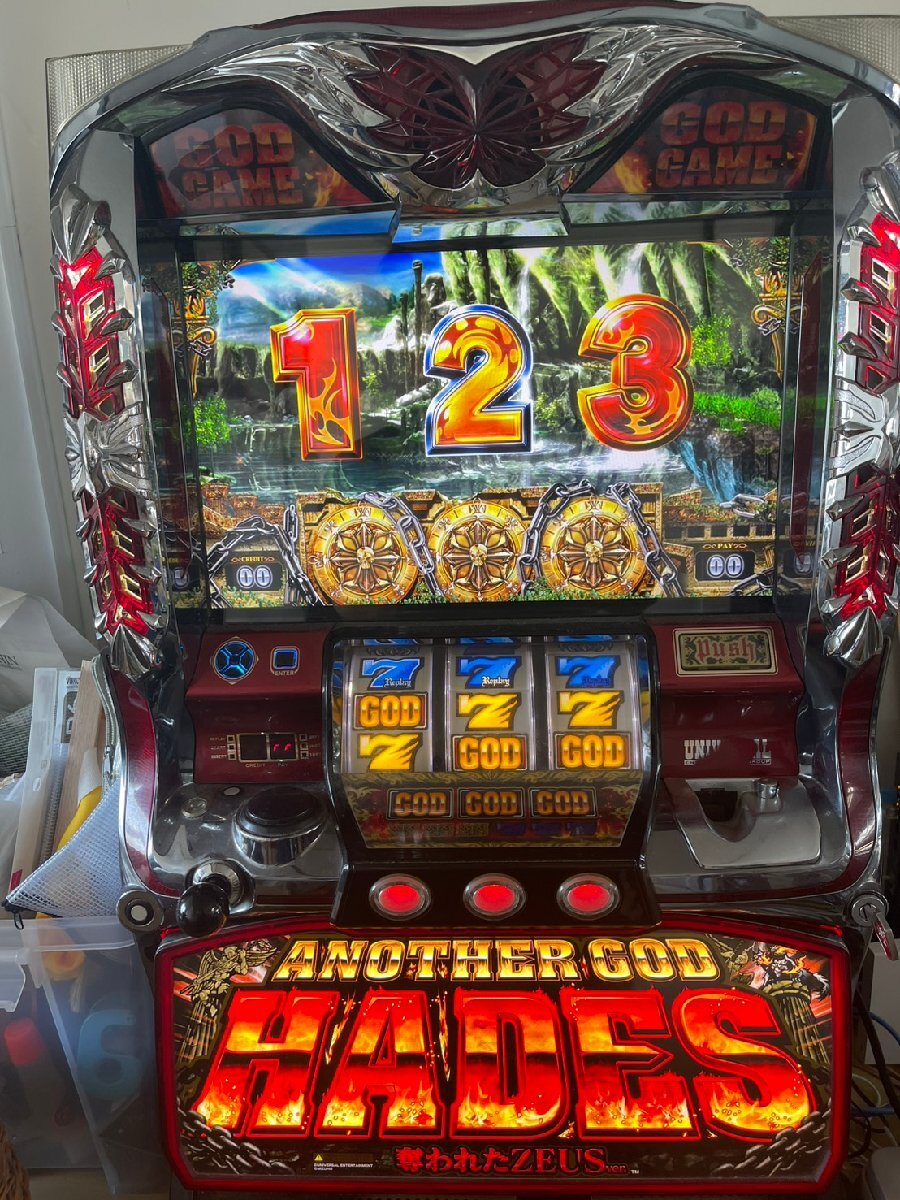 【発送不可・直接引き取り限定】○パチスロット 実機 アナザーゴットハーデス 奪われたZEUS ver 5号 メダル不要機