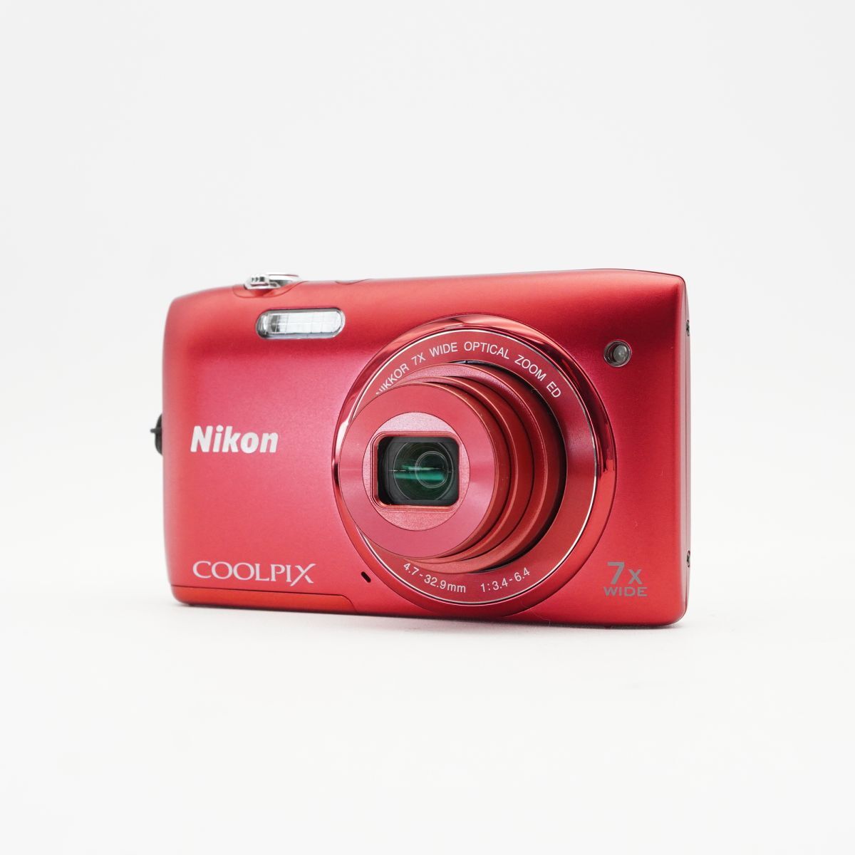 良品 動作確認済 Nikon Coolpix S3400 レッド コンパクトデジタルカメラ コンデジ #f66AA9575