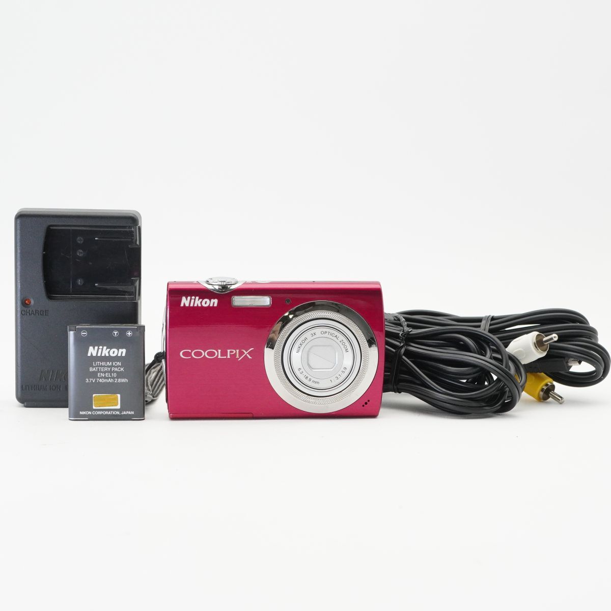 実用品 動作確認済 Nikon ニコン Coolpix S230 レッド コンパクトデジタルカメラ コンデジ #f74AA10109