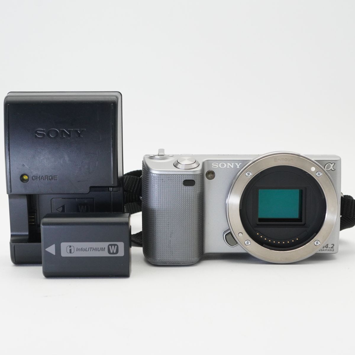 美品 動作確認済 SONY ソニー NEX-5 シルバー ミラーレス一眼カメラ #f67B3667