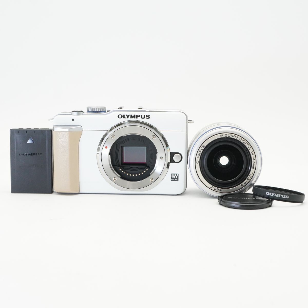 美品 動作確認済 OLYMPUS オリンパス PEN E-PL1ホワイト M.ZUIKO DIGITAL 14-42mm F3.5-5.6 ミラーレス一眼カメラ #f45B3852