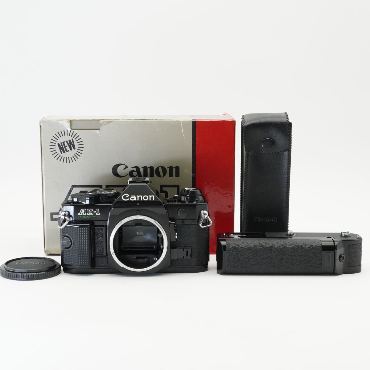 良品 動作確認済 Canon キャノン AE-1 PROGRAM パワーワインダーA 元箱付き フィルムカメラ #f45B3663