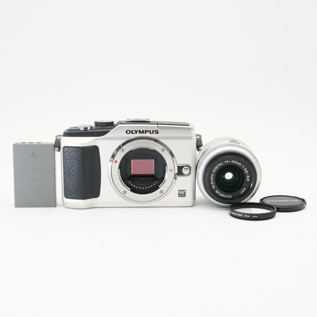 良品 動作確認済 OLYMPUS オリンパス PEN E-PL2 M.ZUIKO DIGITAL 14-42mm F3.5-5.6 II シルバー ミラーレス一眼カメラ #f67B3853
