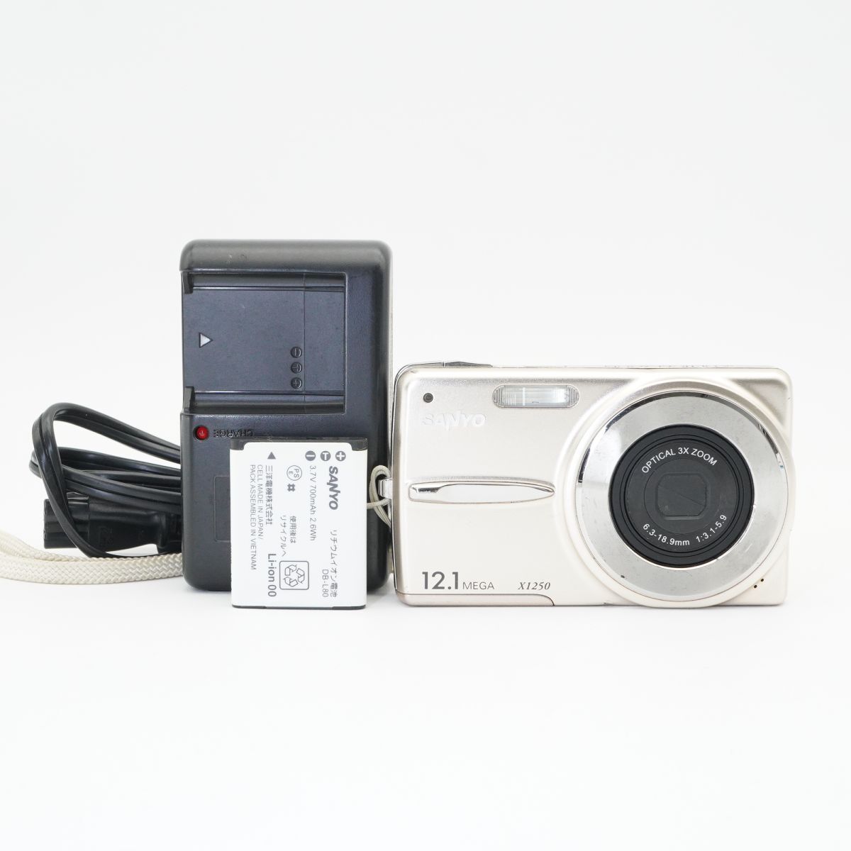 実用品 動作確認済 SANYO サンヨー DSC-X1250型 ゴールド コンパクトデジタルカメラ コンデジ #f0B3831