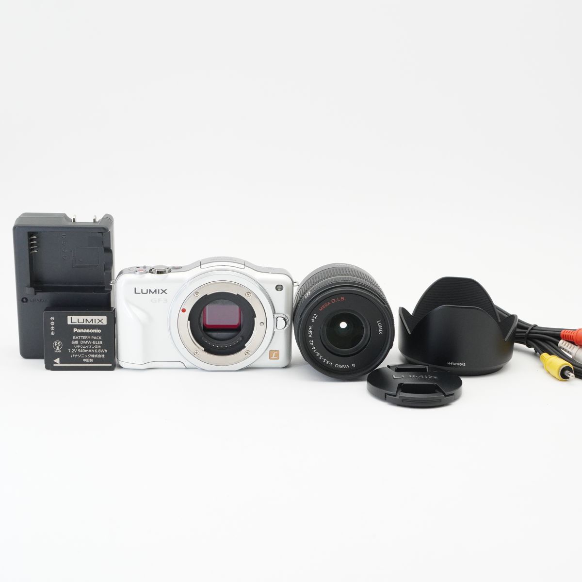 美品 動作確認済 Panasonic パナソニック LUMIX DMC-GF3 ホワイト G VARIO 14-42mm F3.5-5.6 MEGA O.I.S. ミラーレス一眼カメラ #f56B3913