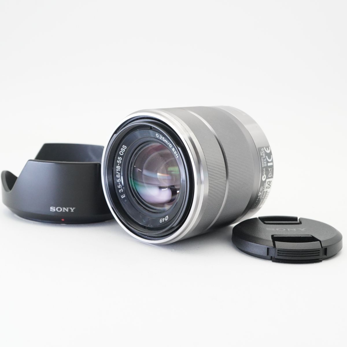 良品 動作確認済 Sony ソニー E 18-55mm F3.5-5.6 OSS シルバー SEL1855 標準ズームレンズ #f25AA11453