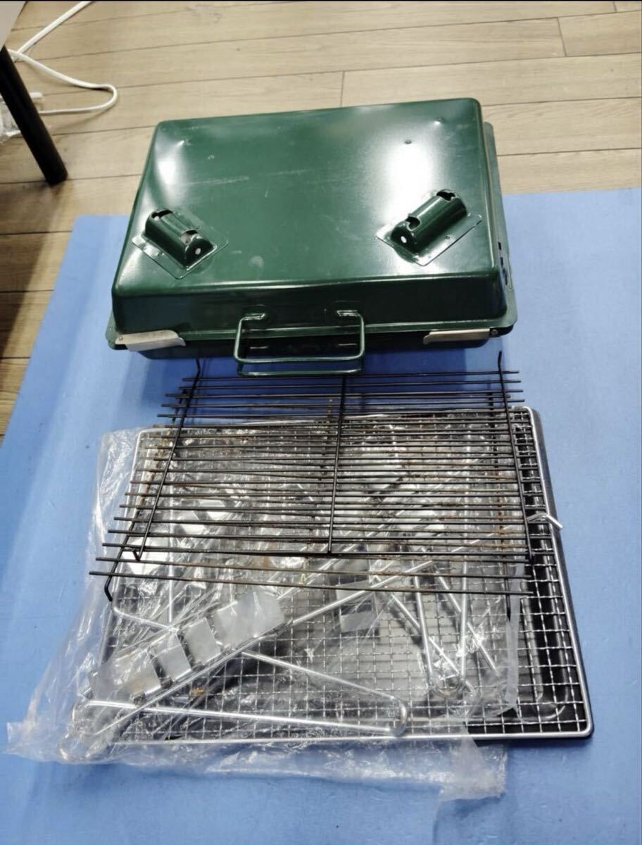 オカモト　ポータブルバーベキューグリル　コンロ　BBQ-1458△EW9093△